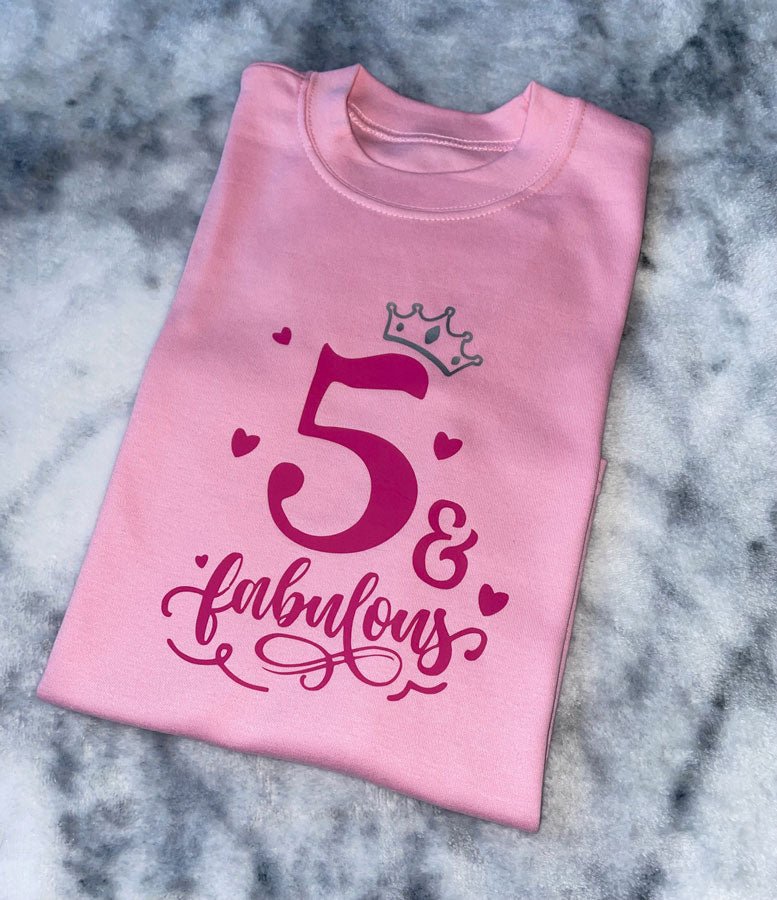 5 & Fabulous 5th Birthday T-Shirt – CheekyBabyTees Ltd